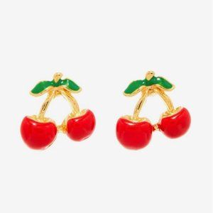 EarFleek Gold Cherry Stud Earrings